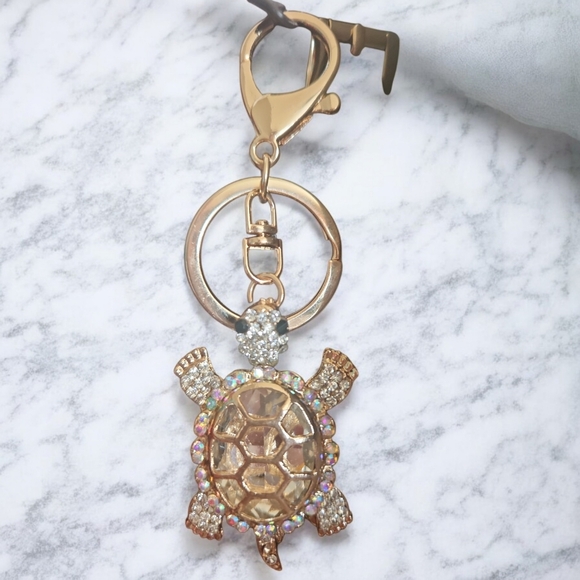Accessories - Turtle Rhinestone Keychain Or Bag Charm